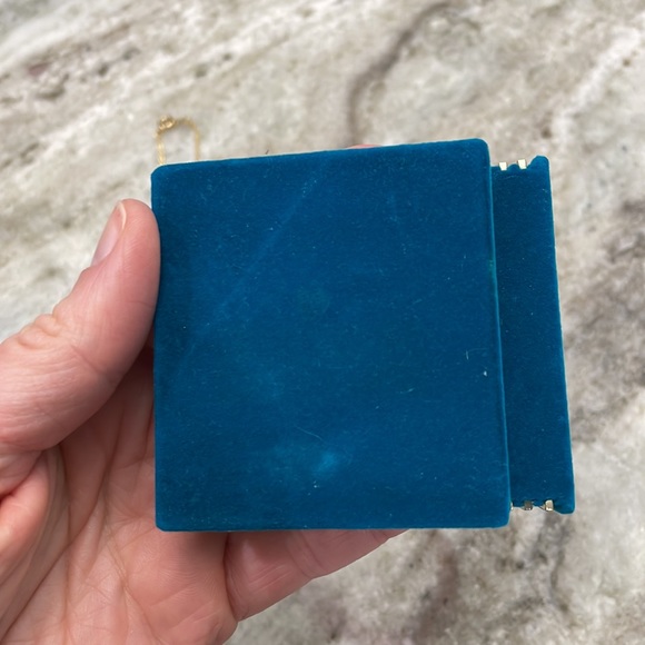 December Birthstone Blue Zircon Cross Necklace Velvet Gift Box - Picture 6 of 10